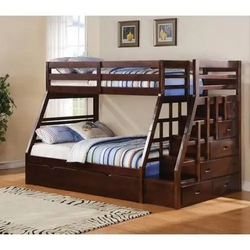 wooden double bed