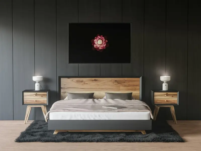 Elegant Handcrafted Bed with Premium Cushion Work