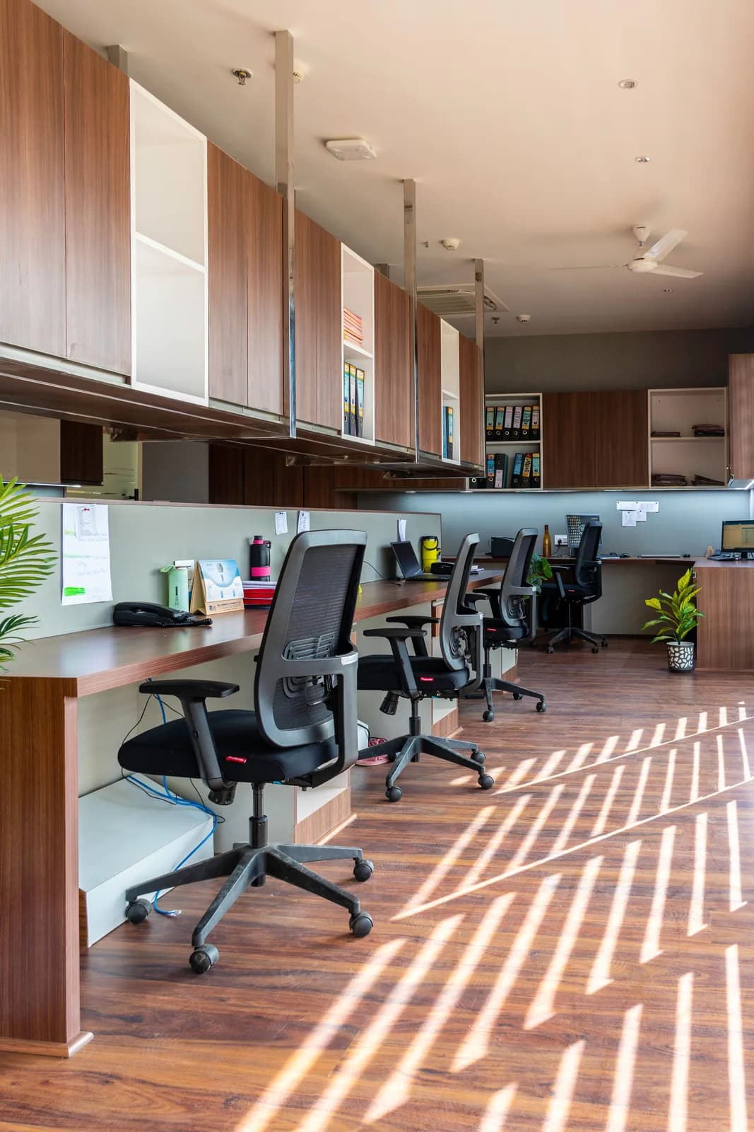Open Plan Office Workstation Row with Storage