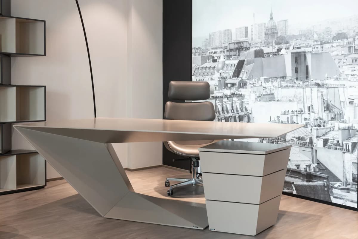 Ultra-Modern Angular Geometric Executive Desk