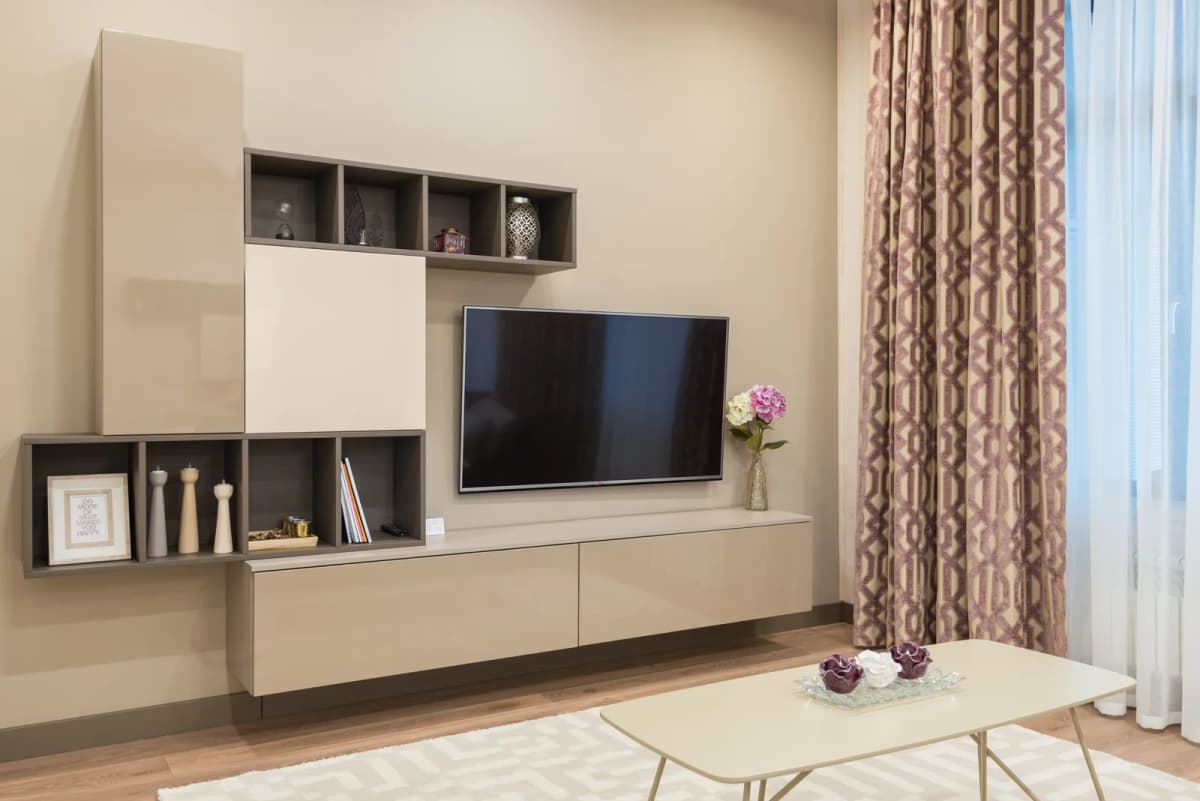 Floating Modular Beige TV Unit