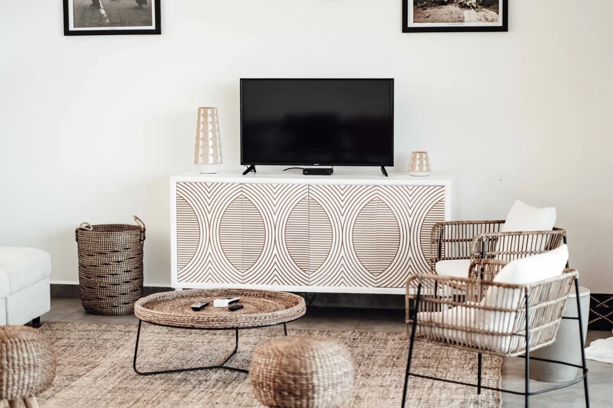 Carved Boho TV Media Console